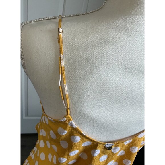 Volcom Womens Read The Room Spaghetti Strap Cami Top polka dot Small - Picture 5 of 11